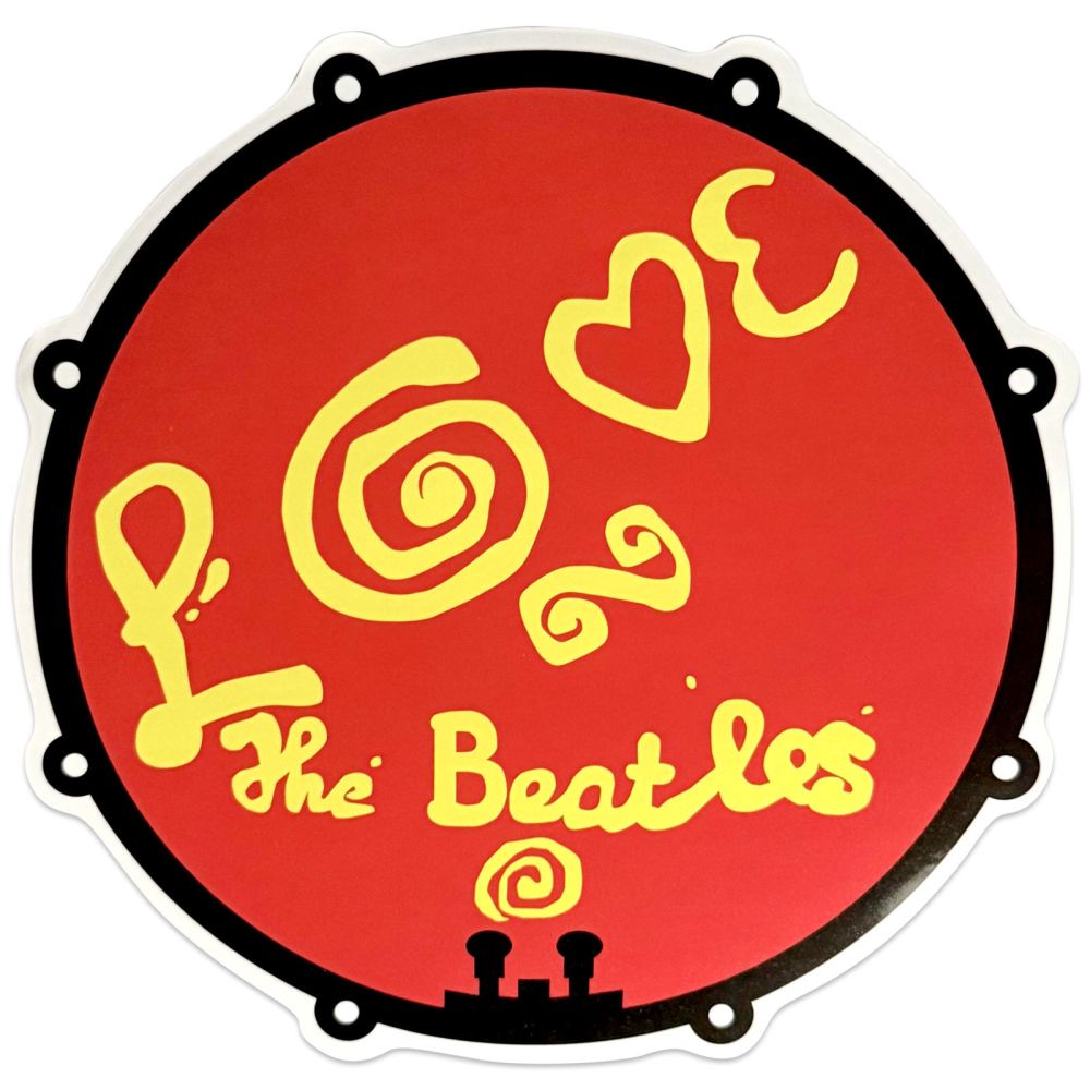 The Beatles - Love Drum Sticker - Rood/Multicolours